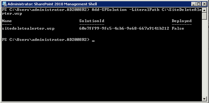 powershell-add-solution