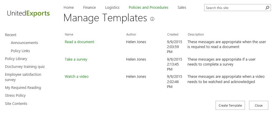 NEW! Manage Templates