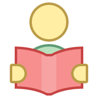 User reading book