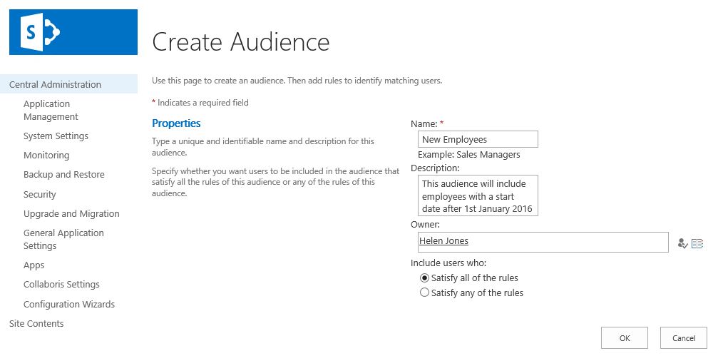 Add audience details