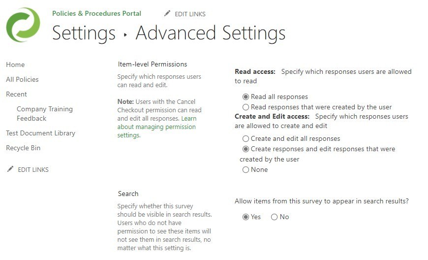 advanced settings options