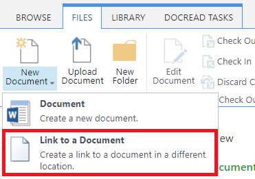 link to a document option