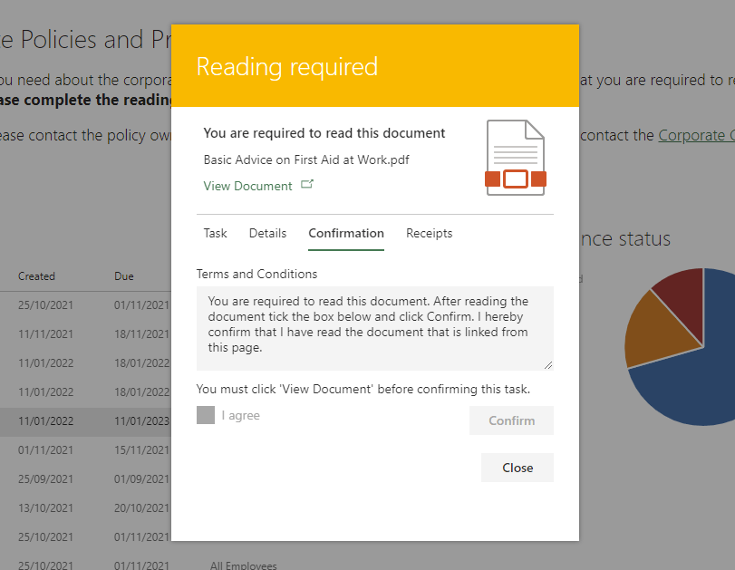 Image showing the DocRead task confirmation tab