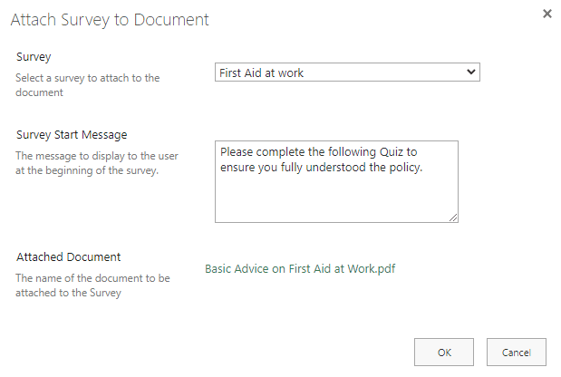 Link a SharePoint survey to a document p4