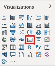 Image showing the selection of a card visualization