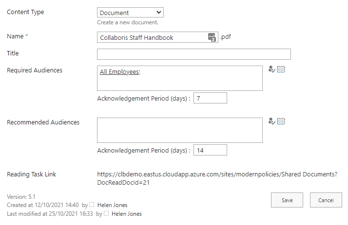 document properties