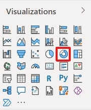 Image showing the selection of a donut chart visualization