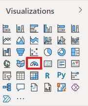 Image showing the selection of the gauge visualization