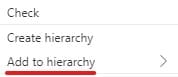 Image showing the add to hierarchy option