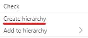 image showing how to select create hierarchy
