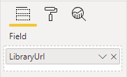 Image showing the selection of LibraryUrl in the slicer field