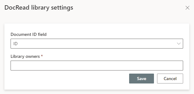 Image showing the DocRead library settings