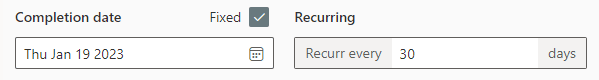 Image showing a recurring fixed completion date