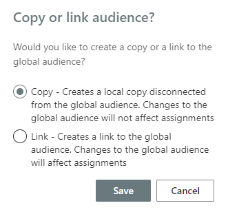 Image showing the Copy of Link options for global audiences