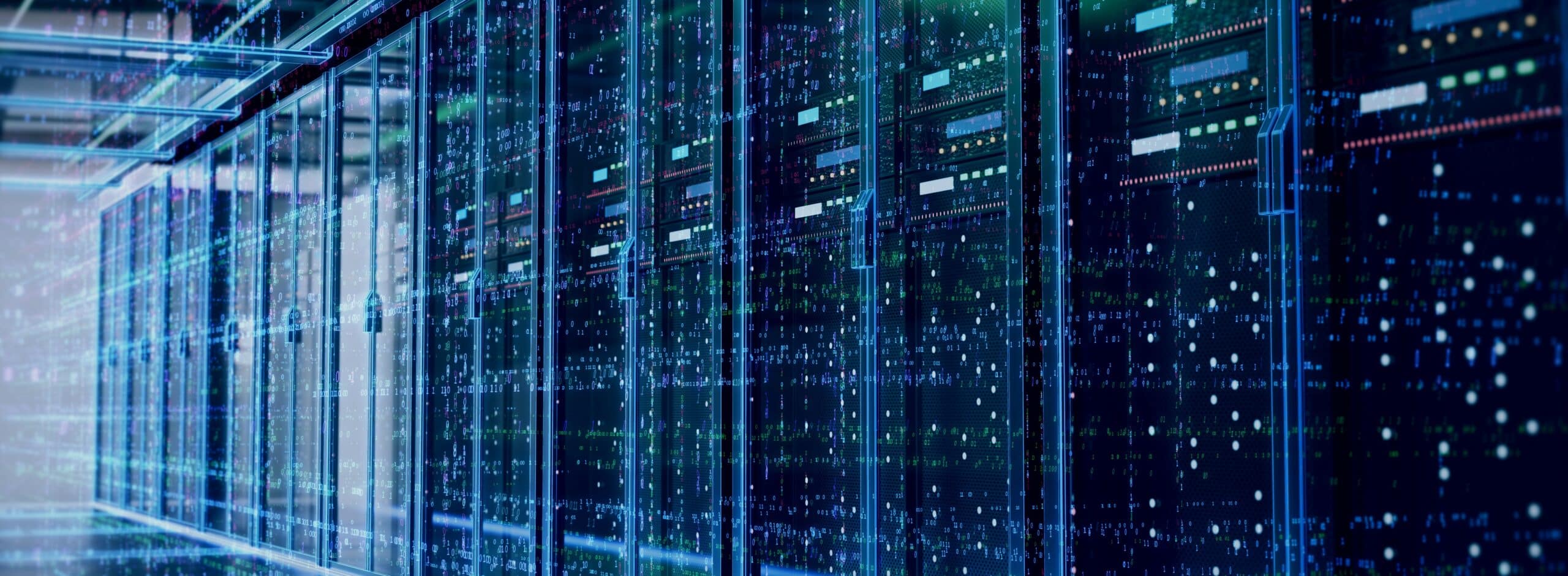 Network Server Room image showing a network server room