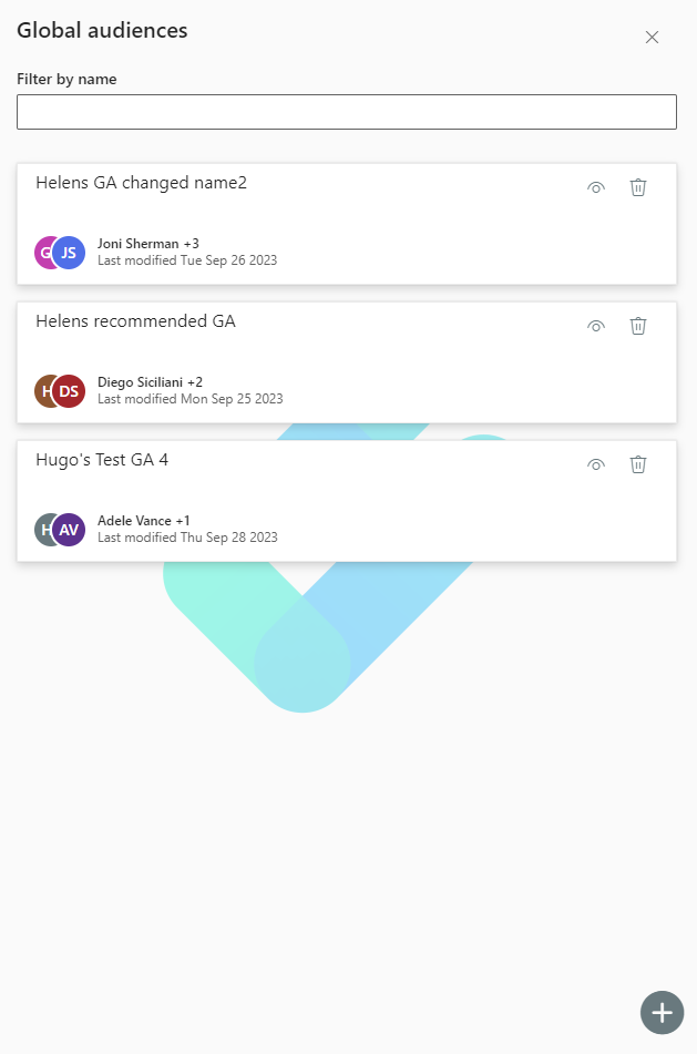 image showing the manage global audiences screen in RocRead