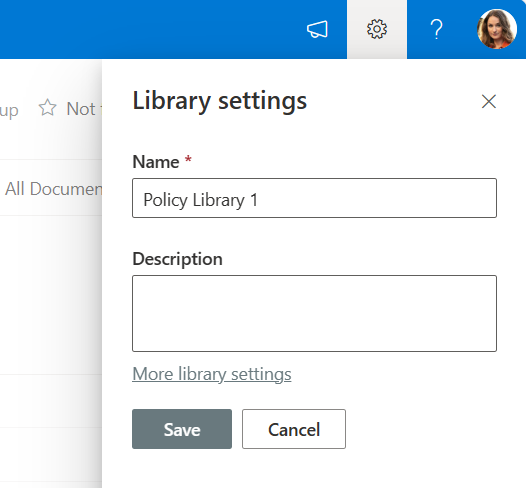 select more library settings